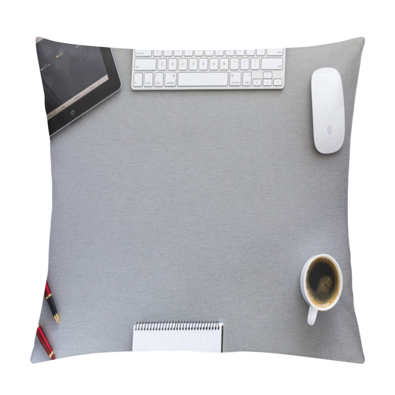 Personality  Modern Working Place On Grey Wood Table Pillow Covers