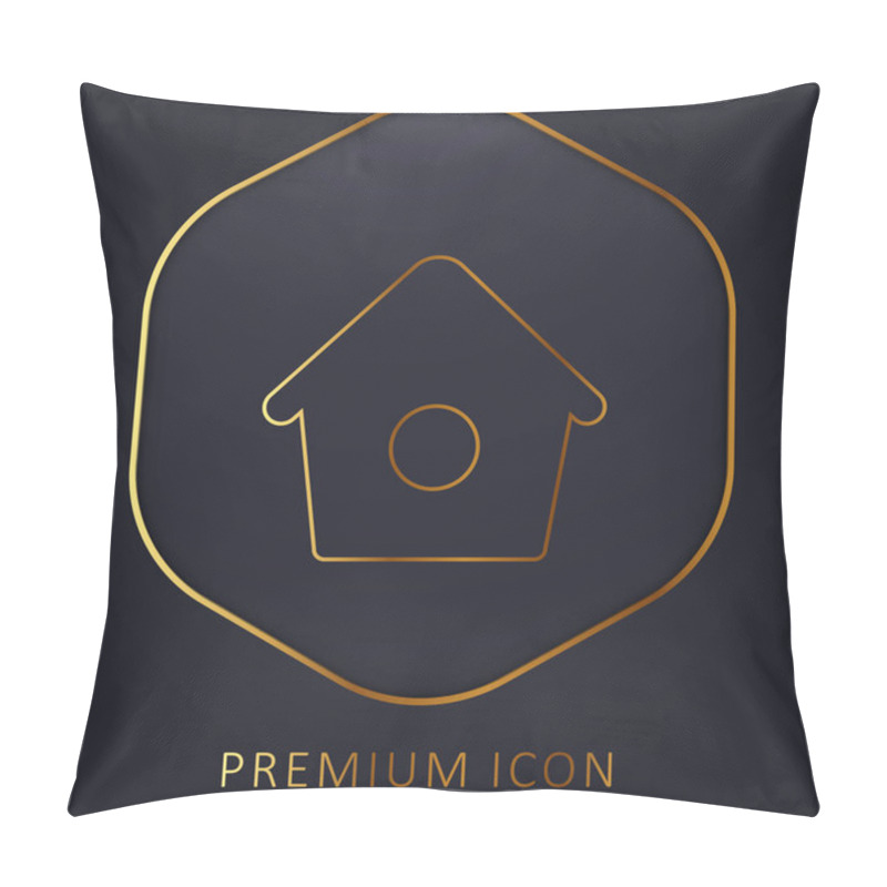 Personality  Bird Home With Small Hole Golden Line Premium Logo Or Icon Pillow Covers