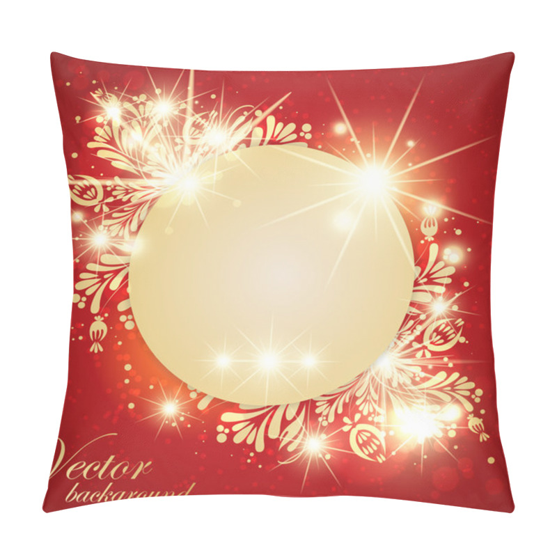 Personality  Abstract Floral Golden Background With Glowing Lights Like Stars. Pillow Covers