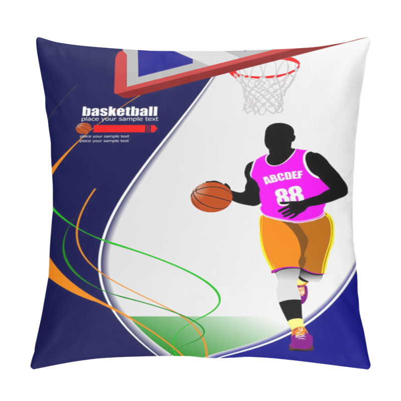 Personality  Basketball Players. Vector Illustration Pillow Covers