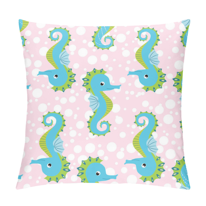 Personality  Seahorse And Starfish Seamless Pattern. Sea Life Summer Background. Cute Sea Life. Design For Fabric And Decor. Pillow Covers