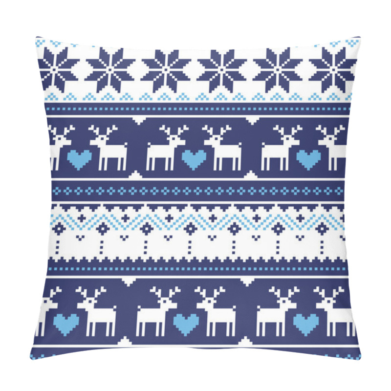 Personality  Scandynavian Knitted Seamless Pattern With Deer Pillow Covers