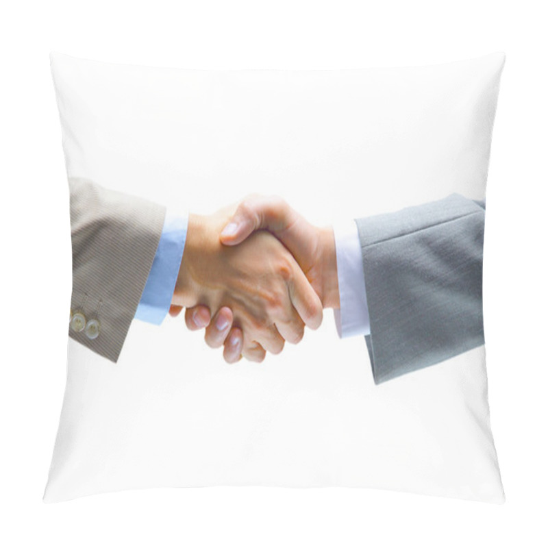 Personality  Handshake Isolated On White Background Pillow Covers