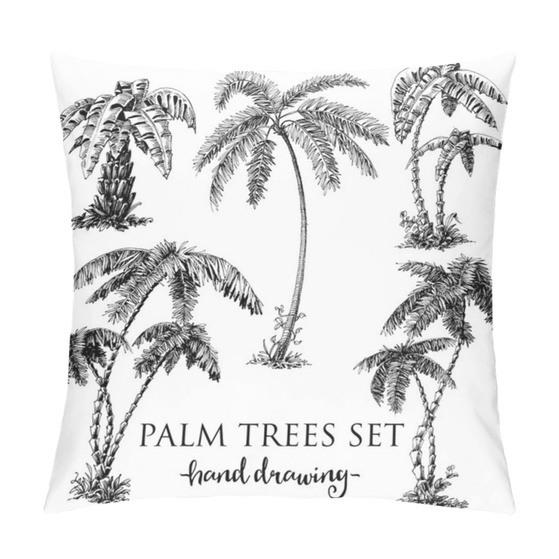 Personality  Detailed Palm Trees Set Pillow Covers