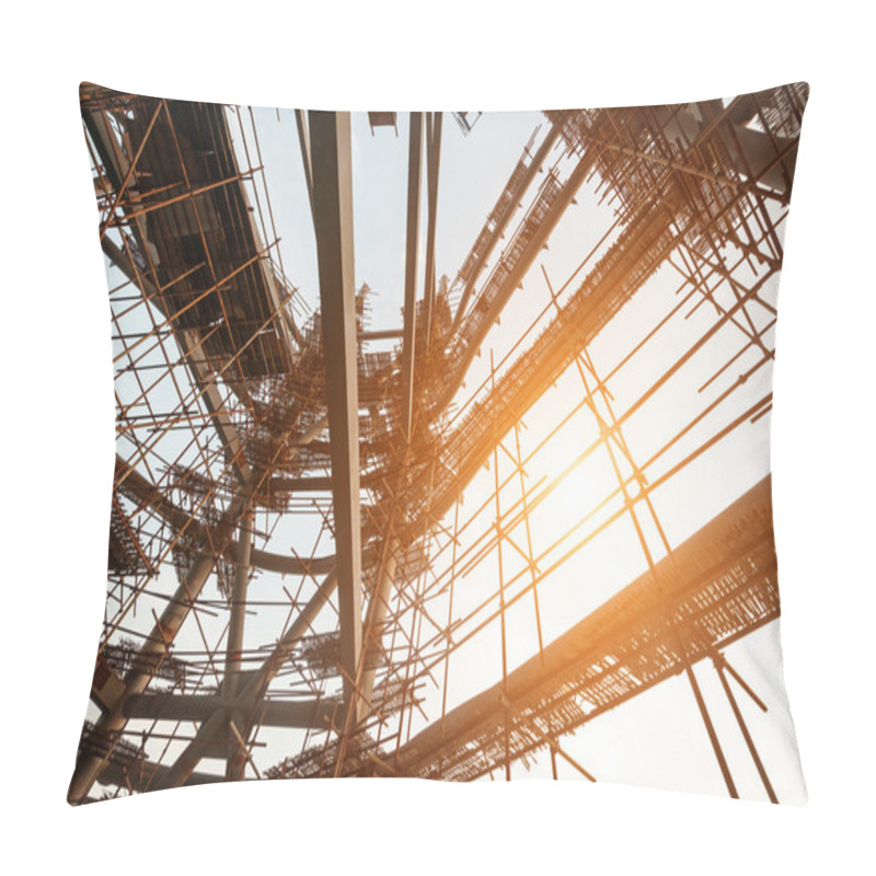 Personality  Silhouettes Of Scaffolding On Sunset Pillow Covers