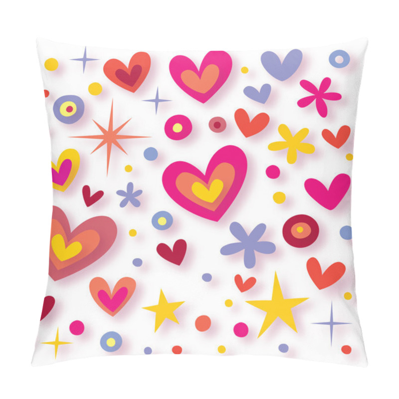 Personality  Hearts Flowers Stars Seamless Background Pillow Covers