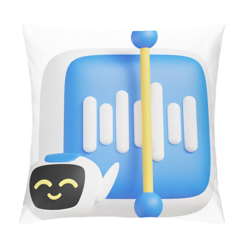 Personality  Audio Authentication 3d Icon Illustration. Great For Business, Technology, Company, Websites, Apps, Education, Marketing And Promotion. Artificial Intelligence 3d Graphics. Pillow Covers