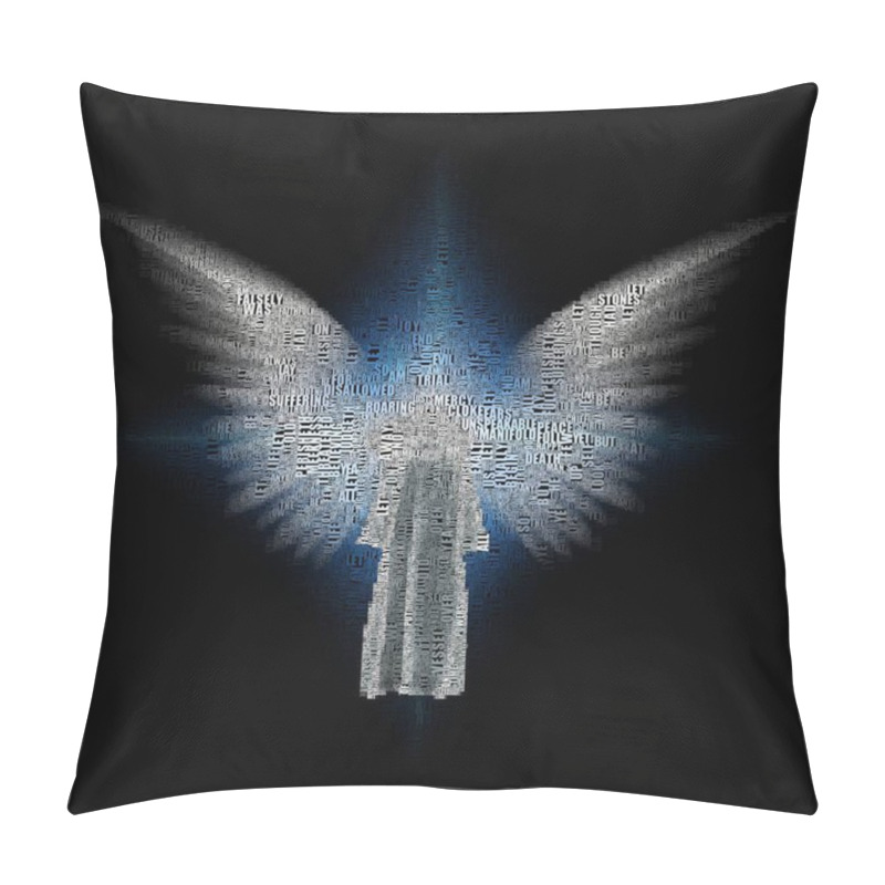 Personality  Figure In White Cloak. Angel's Wings Pillow Covers