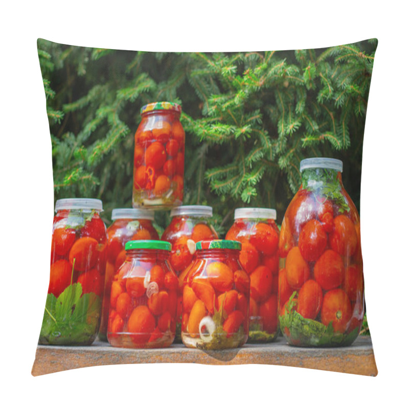 Personality  Production Of Canned Tomatoes In The Jar Pillow Covers