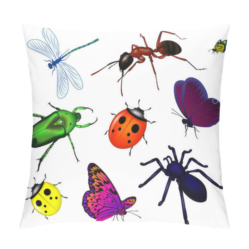 Personality  Set Of Various Insects Pillow Covers