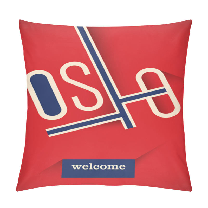 Personality  Oslo Poster Design. Pillow Covers