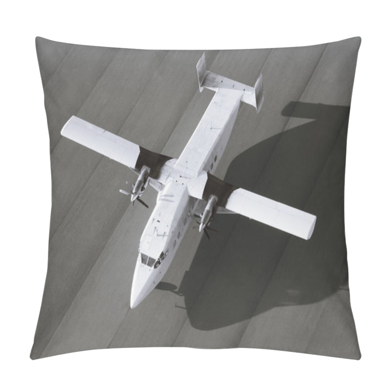 Personality  Top View Of A Single Engine Airplane Ready To Take Off Pillow Covers