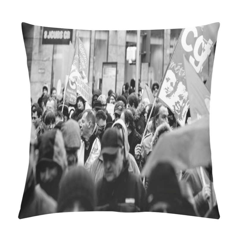 Personality  Protest Against Macron French Government String Of Reforms Pillow Covers