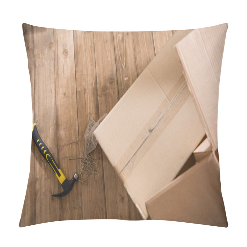 Personality  Cardboard Boxes On Wooden Floor  Pillow Covers