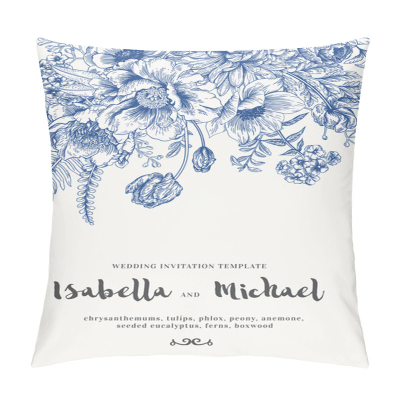 Personality  Wedding Invitation With Summer Flowers Pillow Covers