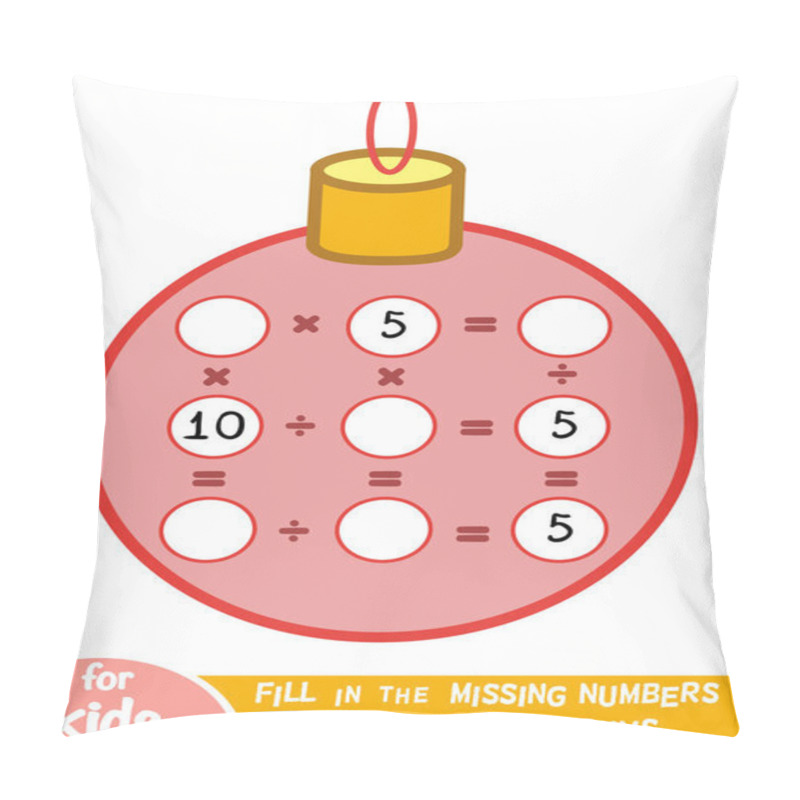 Personality  Counting Game For Children. Educational A Mathematical Game. Multiplication And Division Worksheet With Christmas Ball Pillow Covers