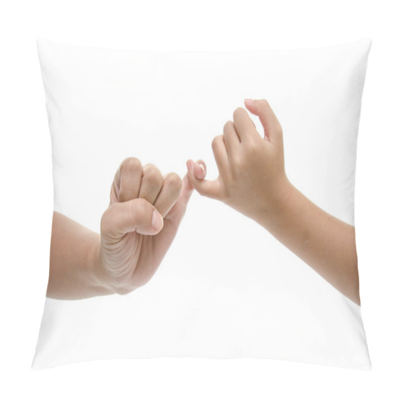 Personality  Mother And Daughter Hands Promise Isolated Pillow Covers