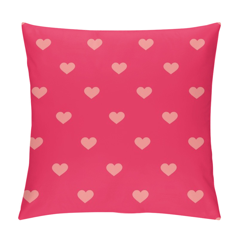 Personality  Pink Vector Background With Hearts. Cute Seamless Pattern For Valentines Desktop Wallpaper Or Lovely Website Design. Pillow Covers