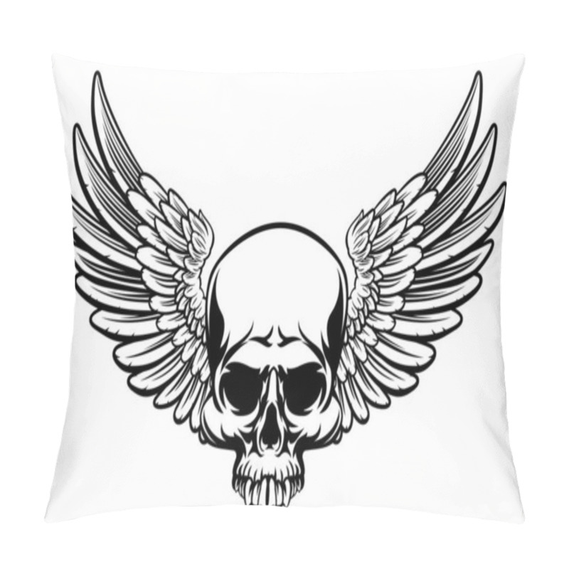 Personality  Winged Skull Design Pillow Covers