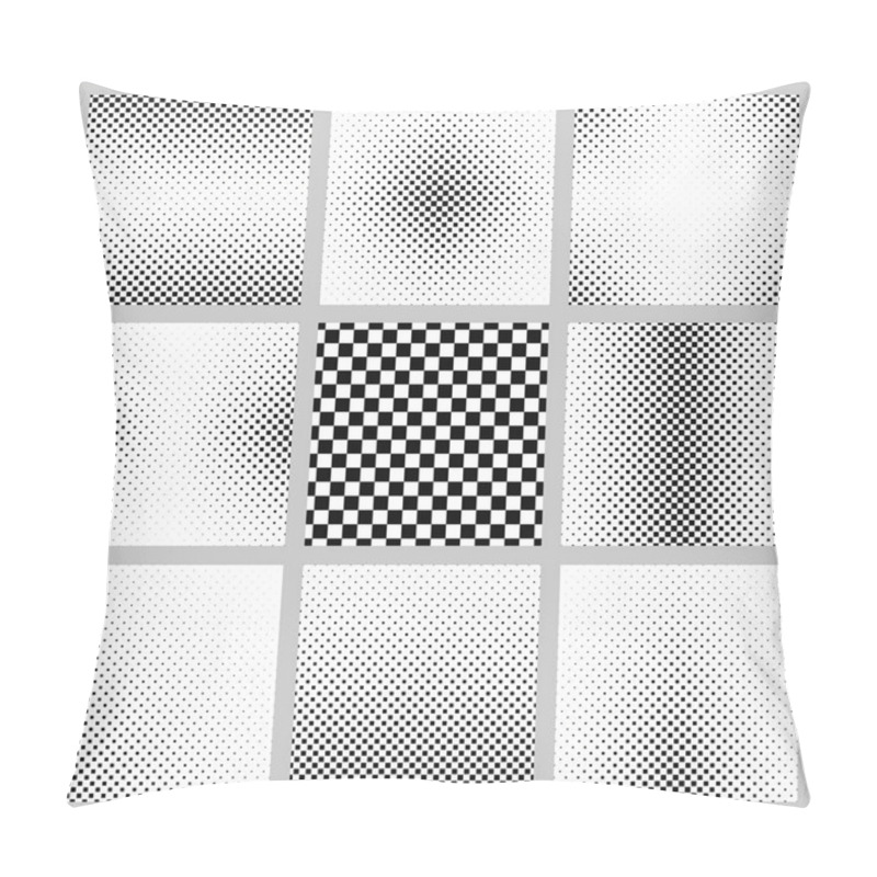 Personality  Black And White Square Pattern Design Set Pillow Covers