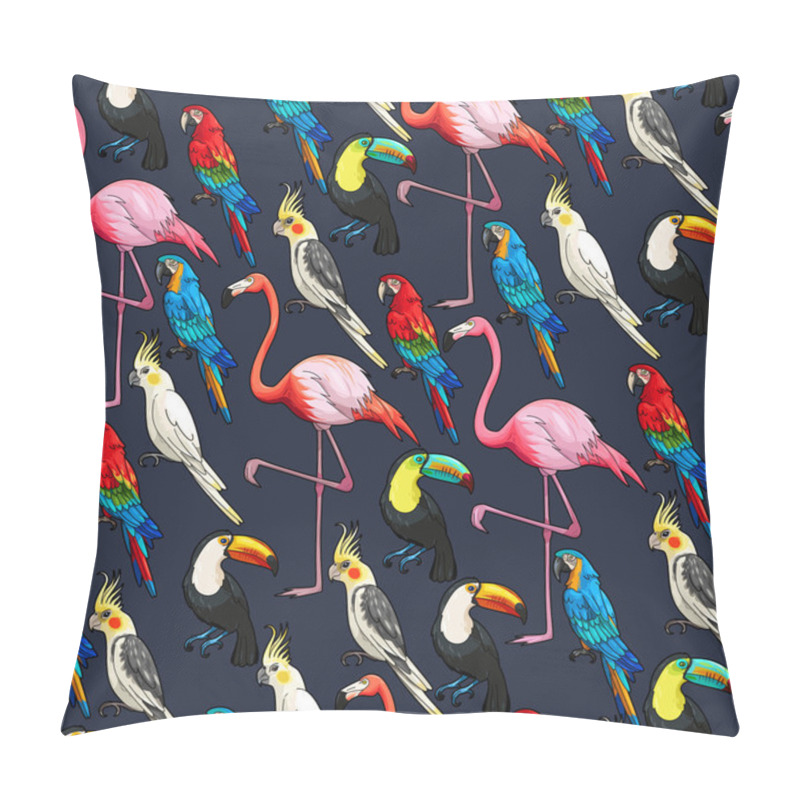 Personality  Seamless Exotic Birds Pillow Covers