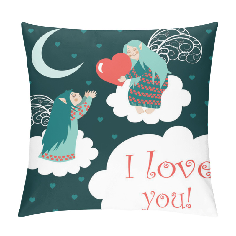 Personality  Cute Angels Sitting On The Clouds Pillow Covers