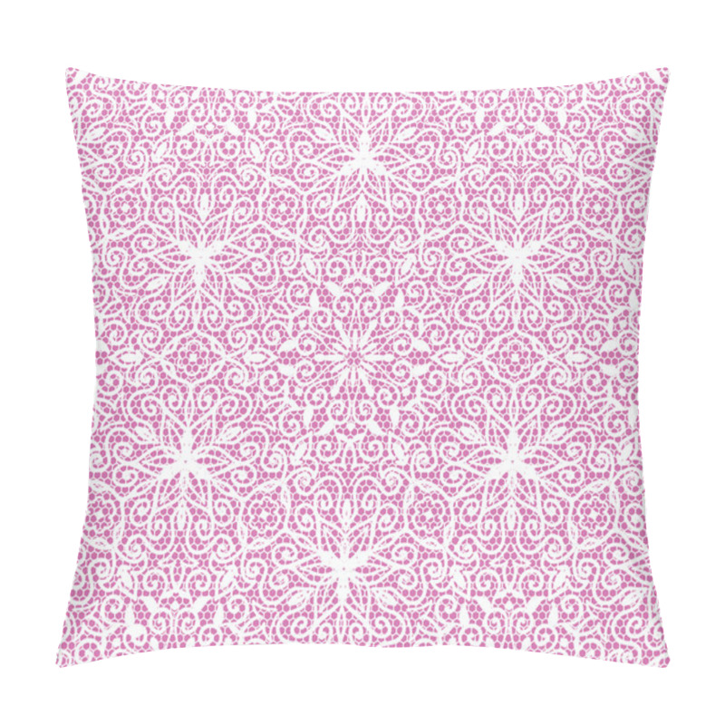 Personality  Seamless Lace Floral Pattern On Pink Background Pillow Covers