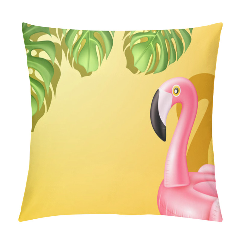 Personality  Vector 3d Pink Flamingo Inflatable Pool Ring Pillow Covers