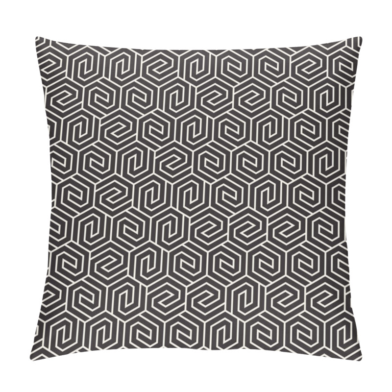 Personality  Vector Seamless Stripes Pattern. Modern Stylish Texture With Monochrome Trellis. Repeating Geometric Hexagonal Grid. Simple Lattice Graphic Design. Pillow Covers