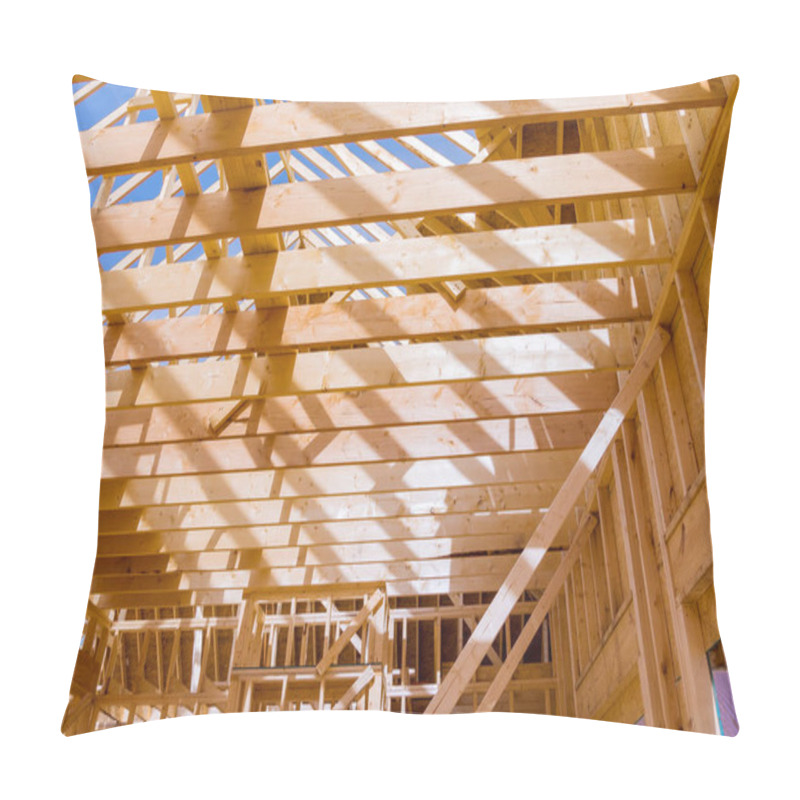 Personality  Industrial Roof Truss System With Wooden Timber, Beams Pillow Covers