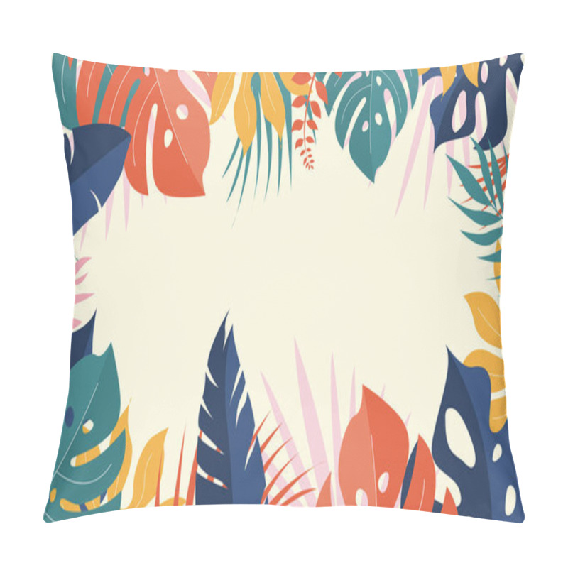 Personality  Tropical Summer Background With Leaves Vector Illustration Pillow Covers