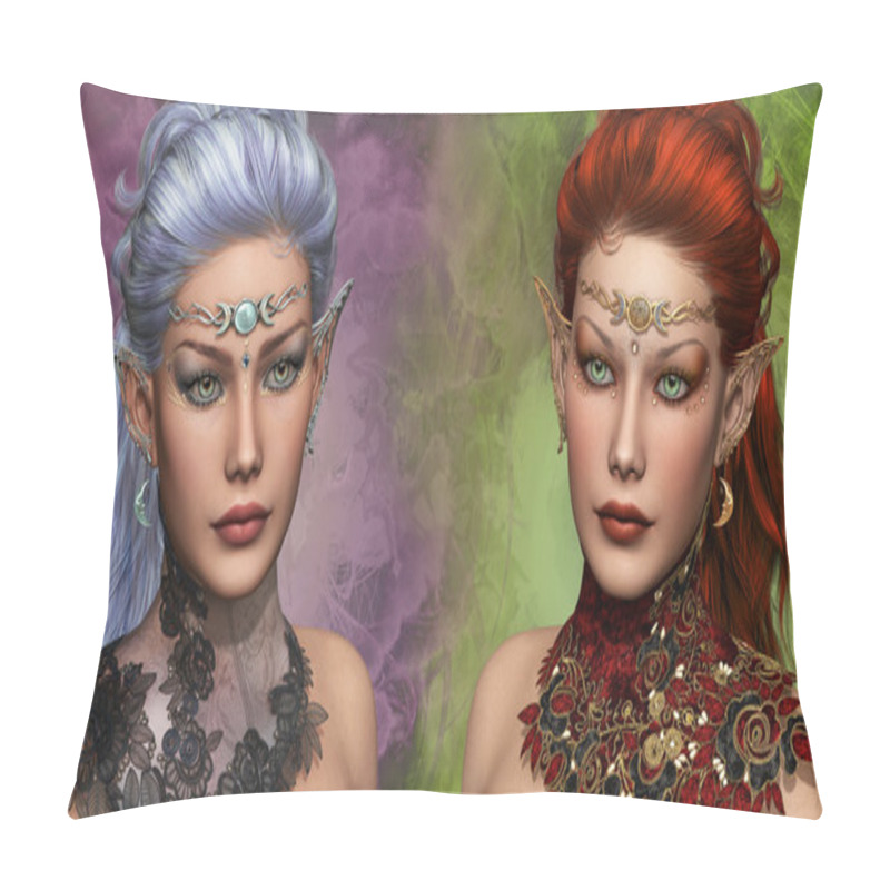 Personality  Two Female Elven Pillow Covers