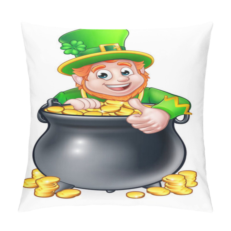 Personality  Cartoon St Patricks Day Leprechaun And Pot Of Gold Pillow Covers