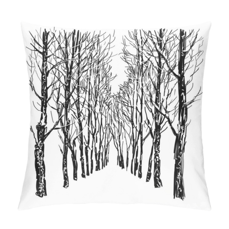 Personality  Trees In The Winter Park Pillow Covers