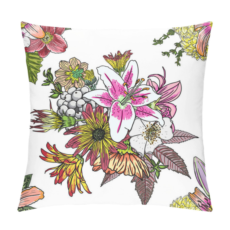 Personality  Seamless Flower Pattern Pillow Covers