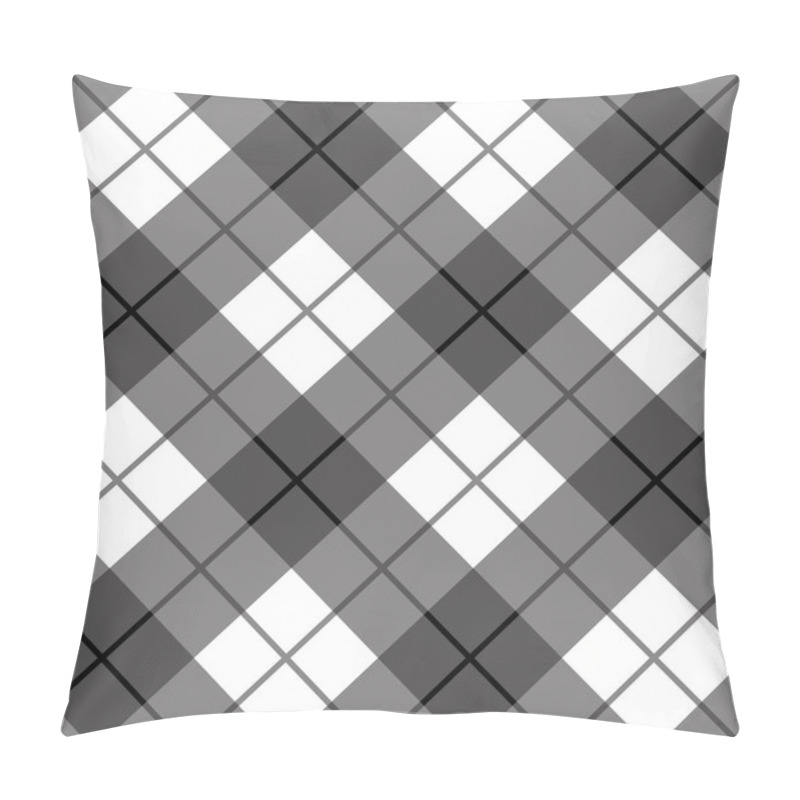 Personality  Bias Plaid _Black-White Pillow Covers