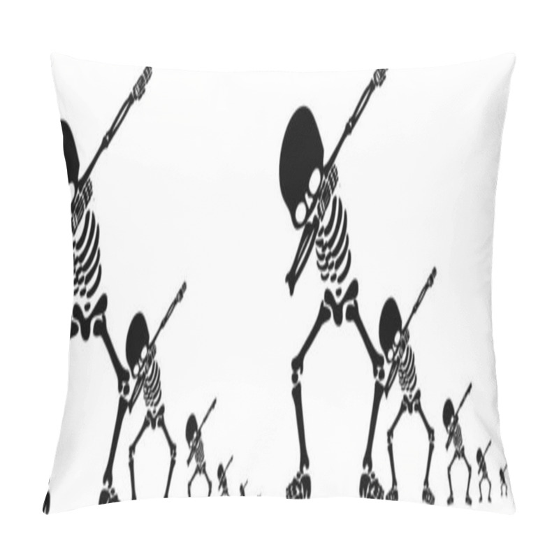 Personality  Skeleton Dabbing, A  Group Of Skeletons Doing Dab Pillow Covers