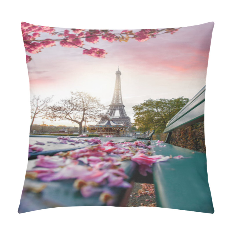 Personality  Eiffel Tower During Spring Time In Paris, France Pillow Covers