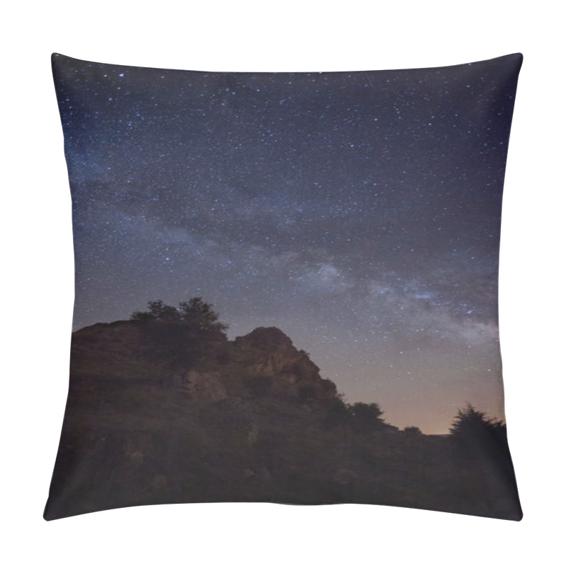 Personality  Dark Night With A Sky Full Of Stars And The Beautiful Milky Way. Night Landscape Wonder Of Nature. Pillow Covers