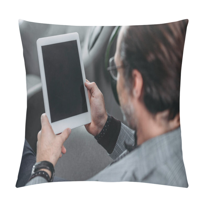 Personality  Businessman Using Digital Tablet Pillow Covers