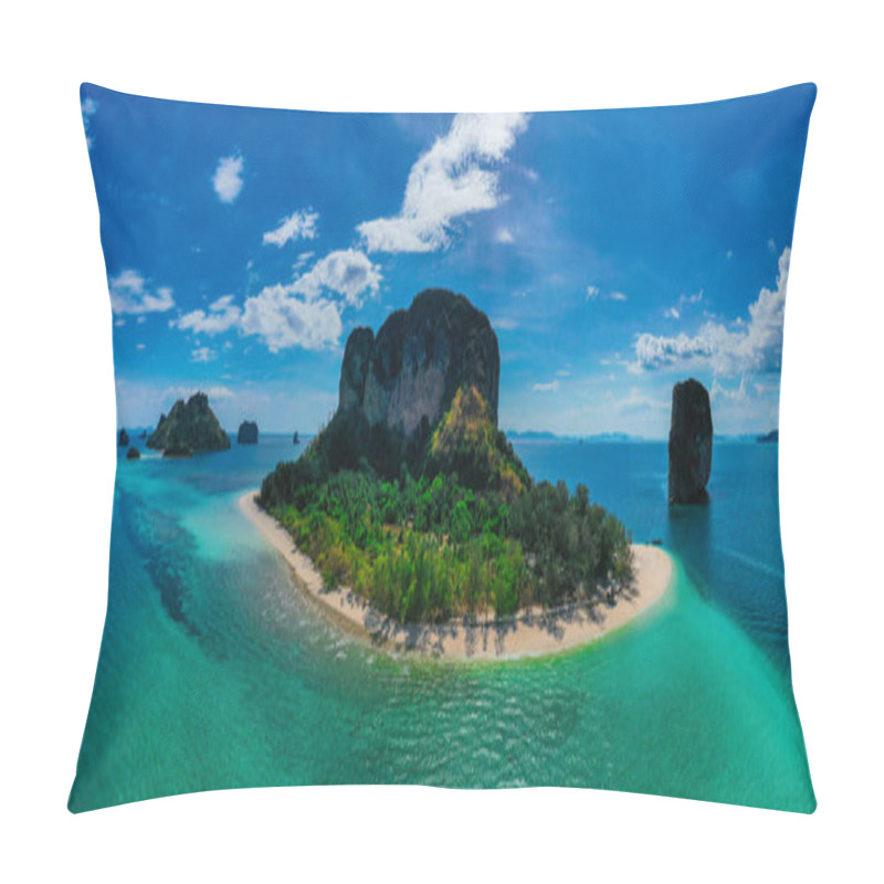 Personality  Aerial View Of Poda Island In Krabi , Thailand. Pillow Covers