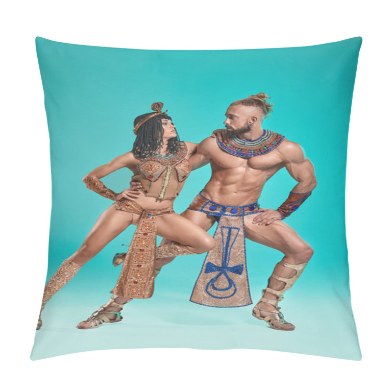 Personality  The Man, Woman In The Images Of Egyptian Pharaoh And Cleopatra Pillow Covers