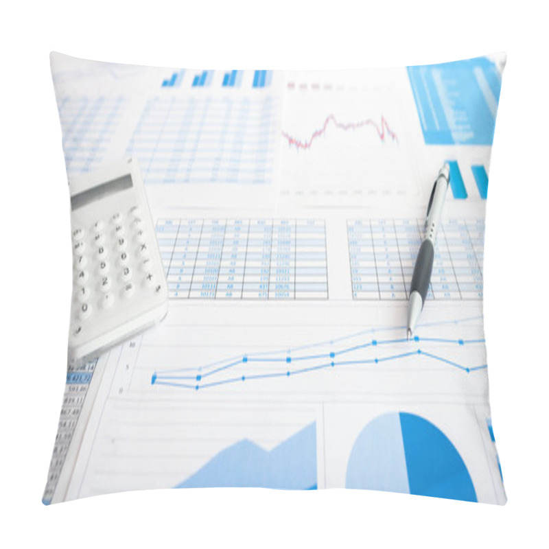 Personality  Calculator And Pen Over Paperwork Pillow Covers