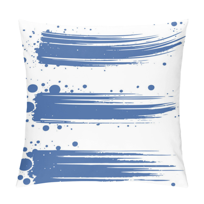 Personality  Stylized Vector Stencil Art Of Abstract Brush Strokes And Splashes Pillow Covers