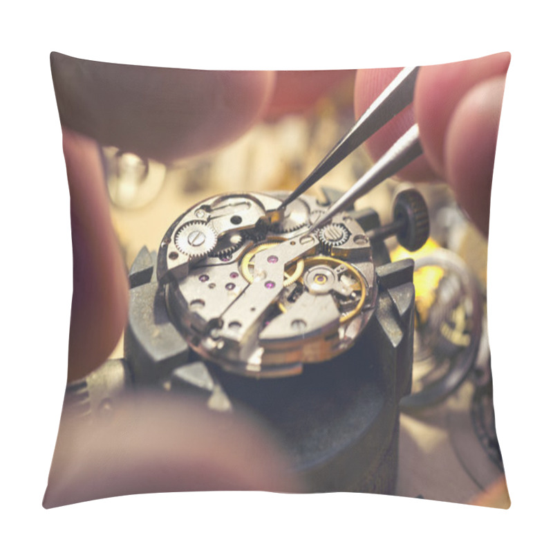 Personality  Working On A Mechanical Watch Pillow Covers