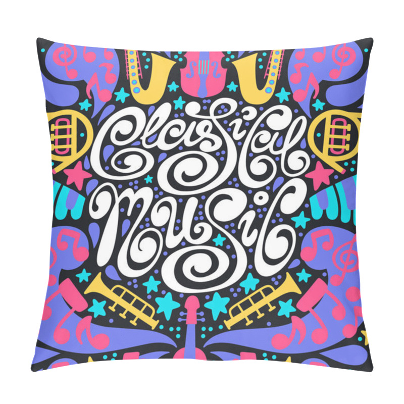 Personality  Handdrawn Illustration On Music  - Lettering And Illustrations Of Musical Instruments. Poster Or T-shirt Design. Pillow Covers