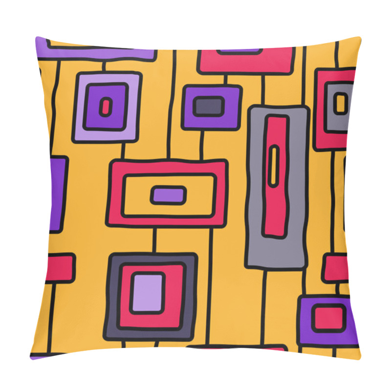 Personality  Abstract Vibrant Aborigine Vector Seamless Pattern Pillow Covers