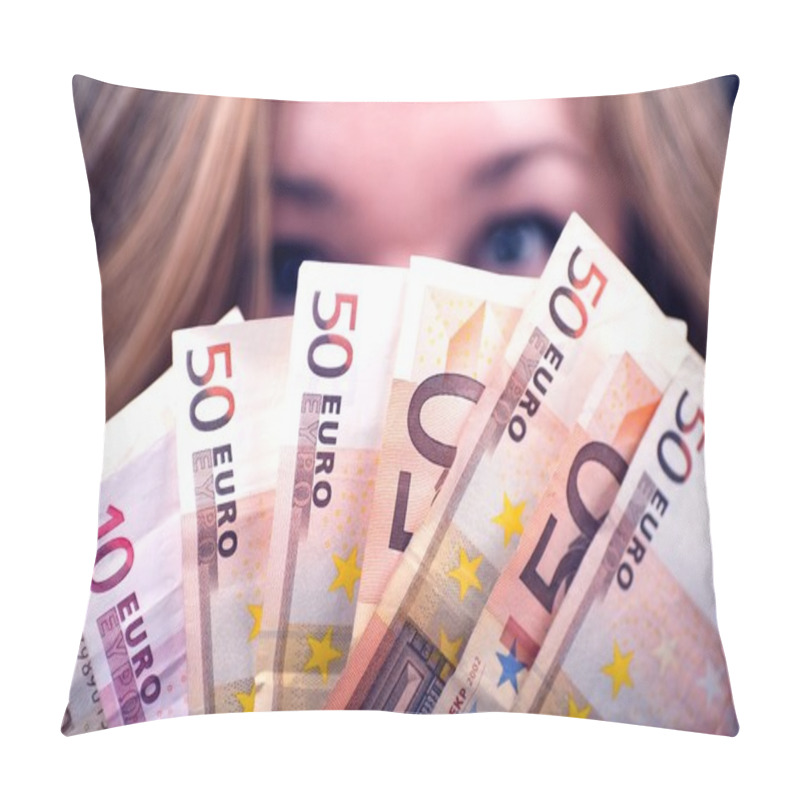 Personality  Woman With Euros Pillow Covers