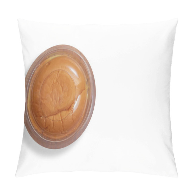 Personality  A Freshly Baked Round Butter Bun Enclosed In Clear Plastic Packaging, Displayed On A White Background. Perfect For Bakery Promotions, And Food Advertising. Pillow Covers