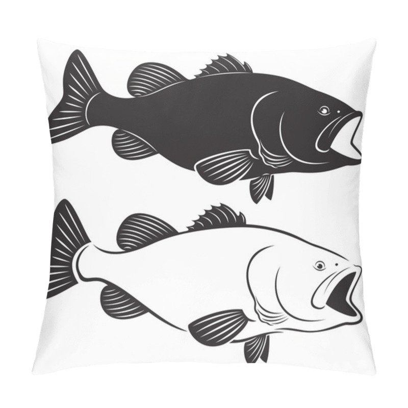 Personality  Fish Bass Pillow Covers